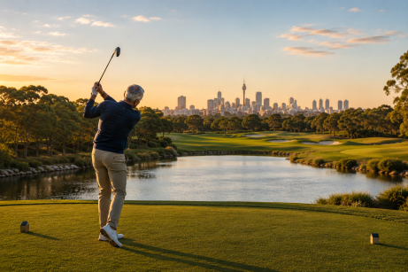 Golf course with Sydney CBD skyline