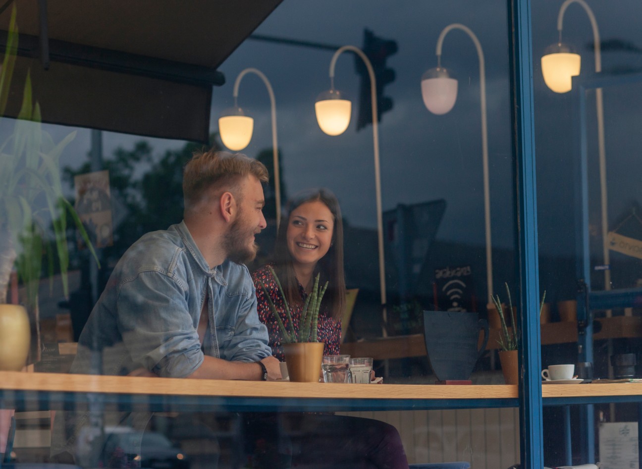 Couple enjoying a local Eastlakes café